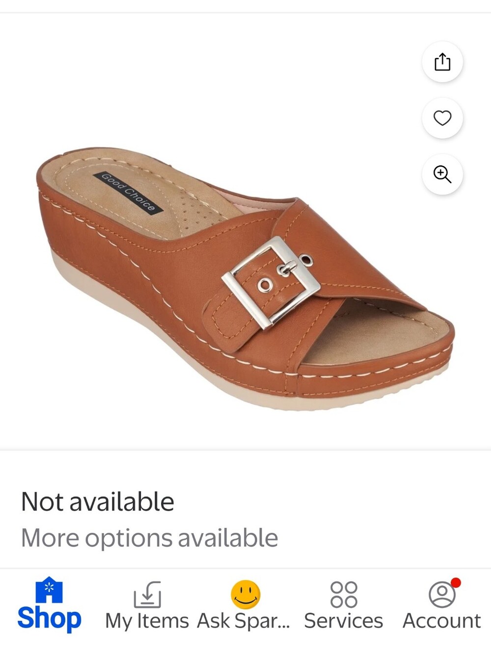 Good Choice Tan Buckle Wedge Slide - Women's Casual Comfort Wedge